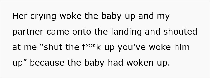Text describing emotional cruelty and conflict in a troubled relationship causing distress and thoughts of leaving.