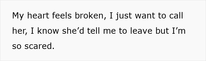 Text on a plain background expressing emotional pain and fear related to a broken heart and difficult relationship.