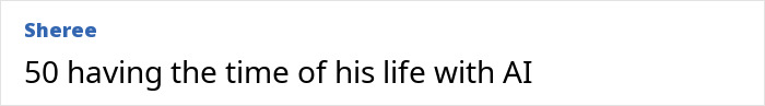 Comment text reading 50 having the time of his life with AI, referencing hard rock cover of 50 Cent's Many Men.