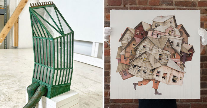 Artist Uses Cardboard And Texture To Capture The Fragility Of Architecture (20 Pics)