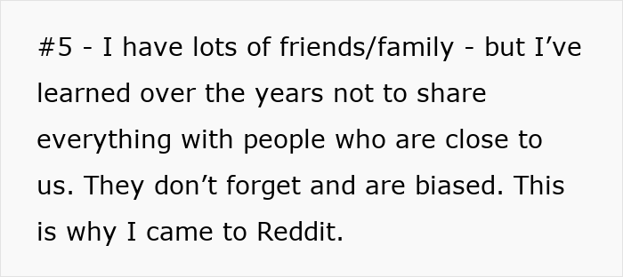 Text post about challenges of sharing personal issues with friends or family, related to wife wonders how to keep husband from feeling emasculated.