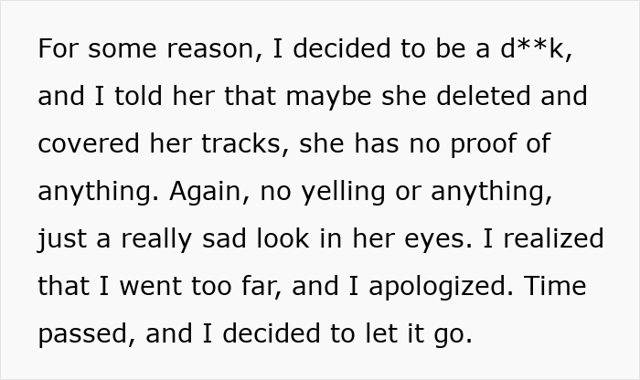 Text on a white background describing a man apologizing to his wife after a harsh argument, reflecting woman so mad at husband.