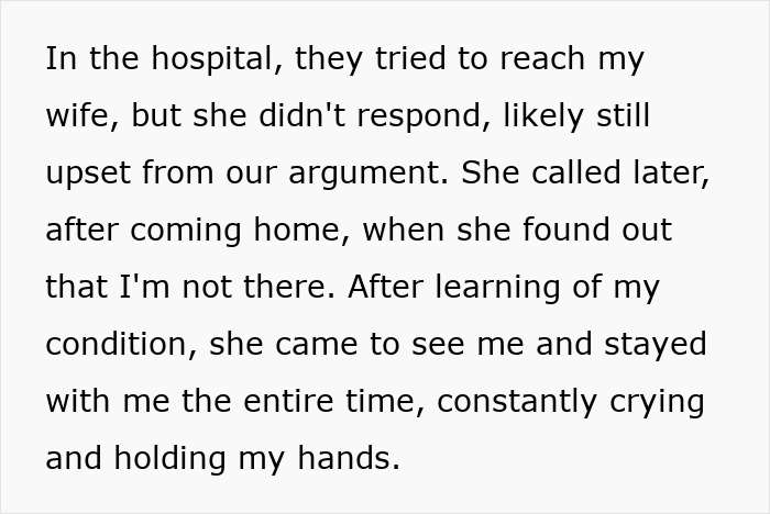 Woman so mad at husband misses hospital calls after argument, then visits him crying and holding his hands during recovery.