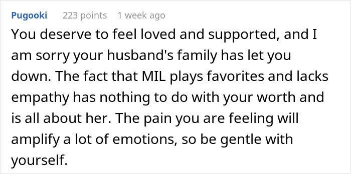 Support message expressing empathy for woman with two kids lacking support after surgery and feeling emotional pain.
