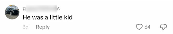 Comment on social media post saying He was a little kid, related to viral Kansas City Karen snatching headband from 10-year-old boy incident.