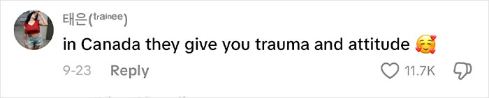 Comment on social media about differences in job interview experiences, related to gifts received while interviewing in Korea.