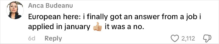 Comment from a woman sharing the gifts she received while interviewing for jobs in Korea, sparking jealousy online.