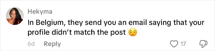 Comment from woman describing job interview experience in Korea and gifts she received, making others jealous.