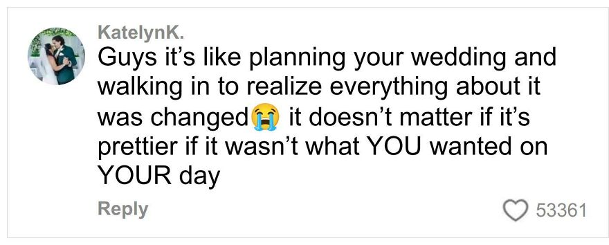 Comment about planning a gender reveal party and feeling upset when it is changed without consent by an ex-mother-in-law.