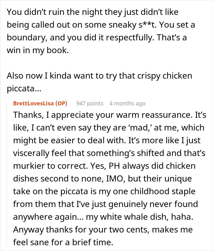 Screenshot of a Reddit discussion where a rich man refuses to pay for a cake his sister-in-law ordered behind his back.