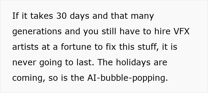 Text about the limits of AI in creating holiday ads for Coca-Cola, highlighting AI and holiday commercial challenges.