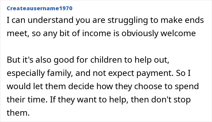 Comment thread discussing pregnant SIL paying nieces to help, and mom stopping visits when money stops coming. Comment thread discussing pregnant SIL paying nieces to help, and mom stopping visits when money stops coming.