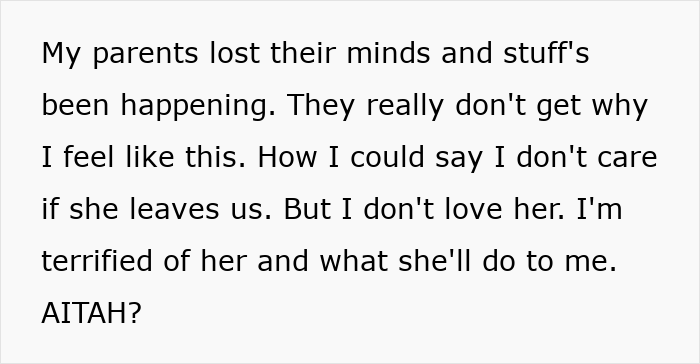 Text excerpt from a 16-year-old feeling like a prisoner around mentally unstable sister, calling out parents for prioritizing her.