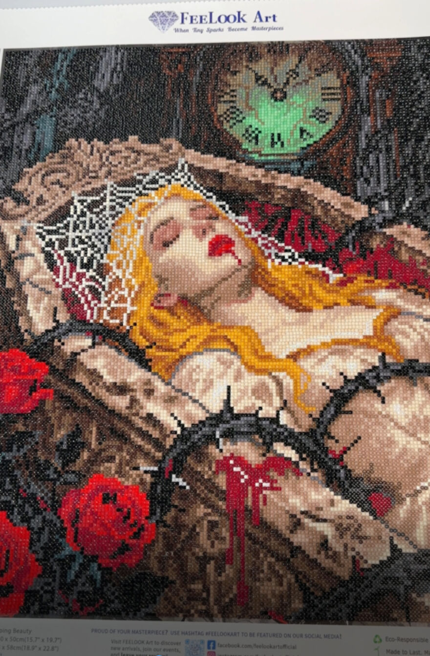 I Just Finished My &ldquo;Dark Sleeping Beauty&rdquo; Diamond Painting &mdash; And I&rsquo;m Obsessed! 💎🖤