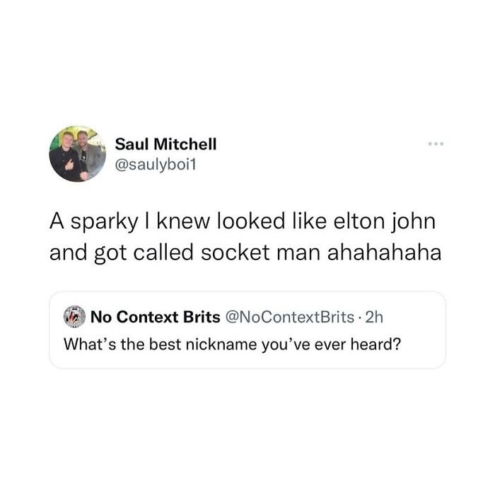 Screenshot of a humorous Scottish internet post sharing a funny nickname story with unhinged Scottish humor.