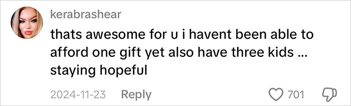 Comment on social media about a mom going viral for an insane amount of gifts for her kids amid consumerism backlash.