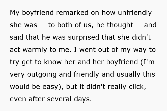 Text excerpt about a boyfriend confused by unfriendly behavior during a romantic trip with a female friend after a break-up refusal. Text excerpt about a boyfriend confused by unfriendly behavior during a romantic trip with a female friend after a break-up refusal.