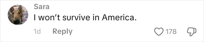 Comment on social media saying I won’t survive in America, reflecting wild American food creations that shocked viewers. Comment on social media saying I won’t survive in America, reflecting wild American food creations that shocked viewers.