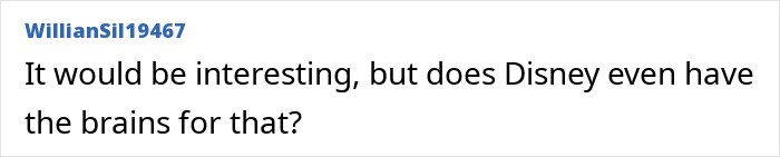 User comment questioning Disney's decision-making in relation to the live-action Moana and changes to the star's appearance.