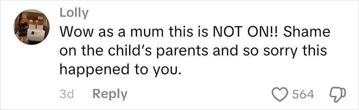 Comment by Lolly expressing sympathy for a frequent traveler&rsquo;s flight experience ruined by a child's behavior online.