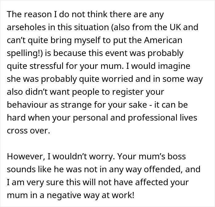Text discussing a man feeling stressed about picking at food during dinner with his mom’s boss and worrying if he ruined everything. Text discussing a man feeling stressed about picking at food during dinner with his mom’s boss and worrying if he ruined everything.