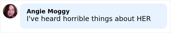 Comment by Angie Moggy stating she has heard horrible things about her, related to Millie Bobby Brown and David Harbour’s complex relationship. Comment by Angie Moggy stating she has heard horrible things about her, related to Millie Bobby Brown and David Harbour’s complex relationship.