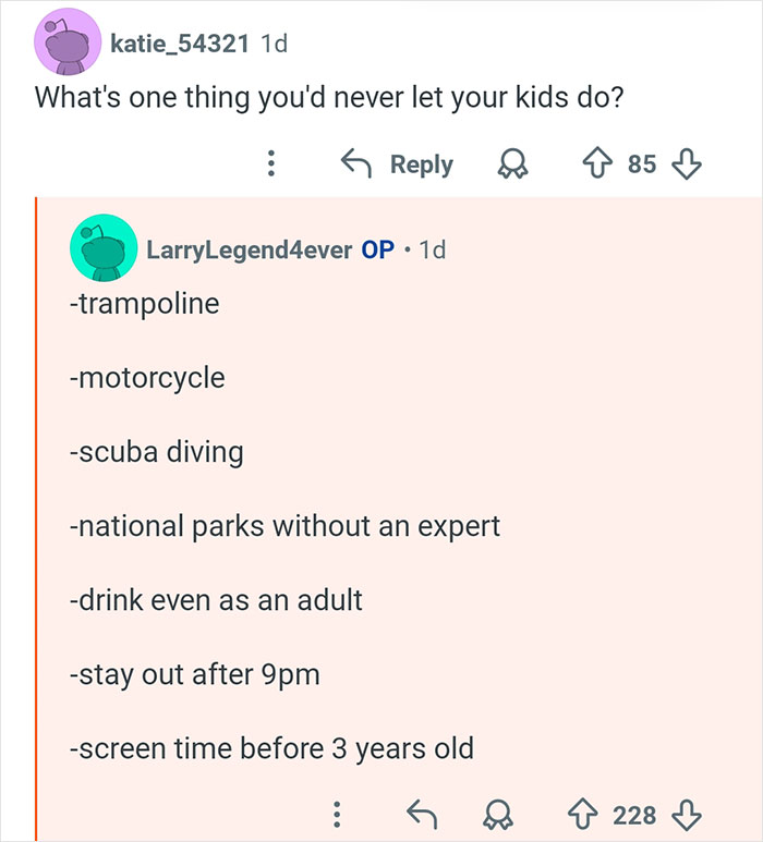 Reddit Q&A with doctors listing safety advice for kids, including activities to avoid and healthy habits to follow.