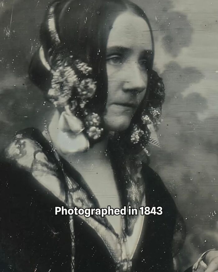 Black and white portrait of a woman from the 1700s who lived long enough to be photographed in 1843. Black and white portrait of a woman from the 1700s who lived long enough to be photographed in 1843.