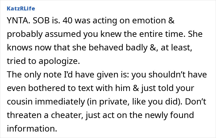 &ldquo;Ready For Some Family Drama? AITA For Telling My Cousin The Truth About Her Husband?&rdquo;