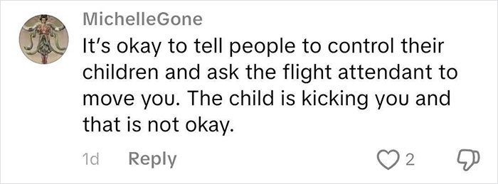 Comment urging travelers to control children and ask flight attendants to intervene when kids are disruptive on flights.