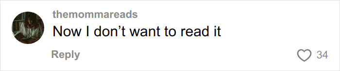 Comment from user themommareads saying they no longer want to read a book in response to romantasy controversy.