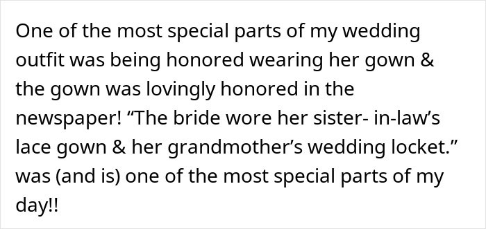 Text about a woman refusing to pay $90 for a borrowed dress she altered without permission, feeling shocked and confused.