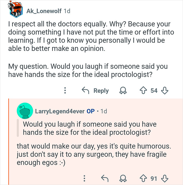 Internet asks doctors anything in AMA session, including humorous questions about proctologist hand size.