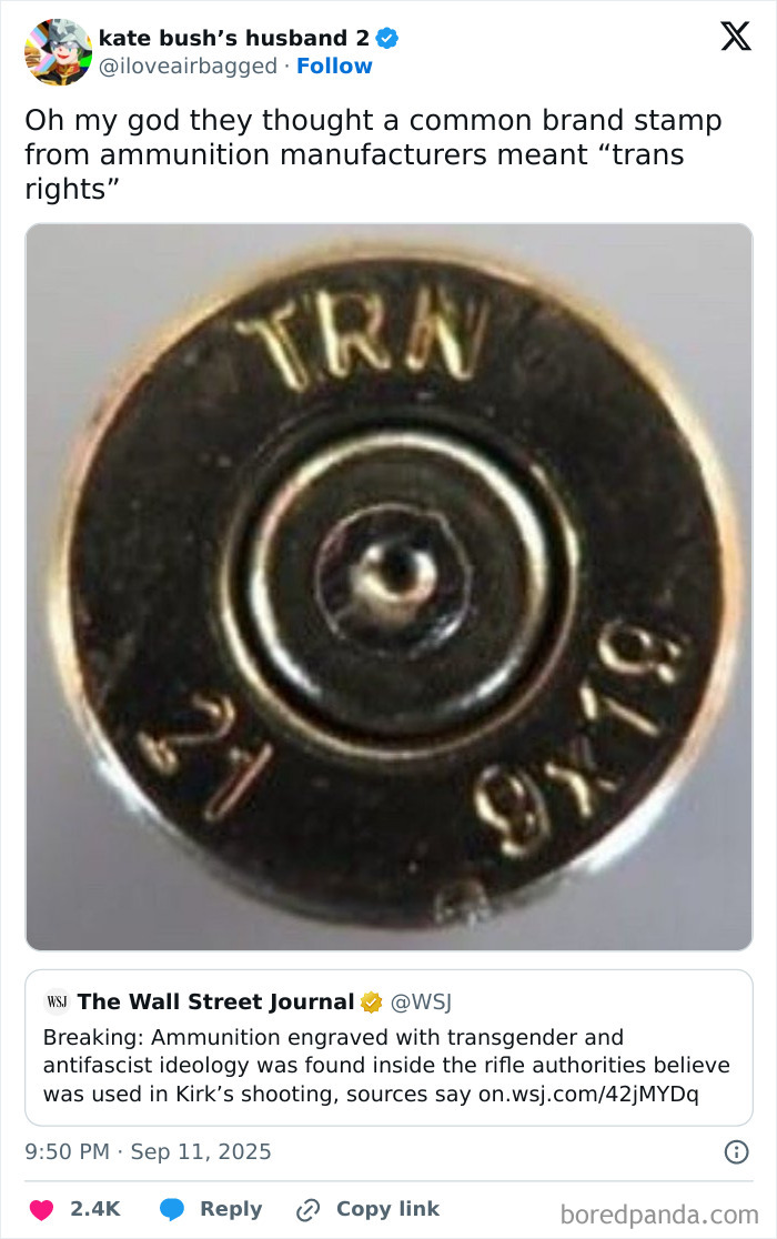 Bullet casing close-up with "TRN" engraving, illustrating a there was an attempt fail pics moment involving a mistaken symbol.
