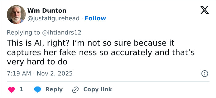 Screenshot of a tweet questioning the authenticity of Meghan Markle and Prince Harry's celebration, calling it staged and irritating.