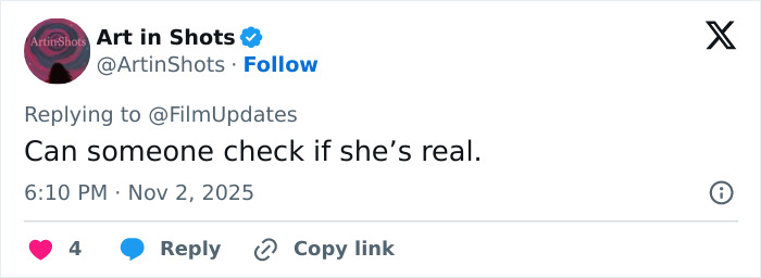 Social media post questioning if Emilia Clarke&rsquo;s latest appearance after same surgeries looks real or altered.