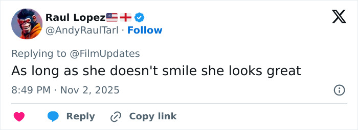 Tweet by Raul Lopez commenting on Emilia Clarke&rsquo;s latest appearance and internet reactions to same surgeries Hollywood face.