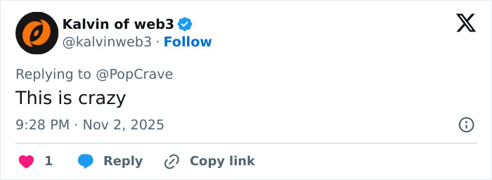 Tweet from Kalvin of web3 reacting to Millie Bobby Brown reportedly accusing David Harbour of bullying on set of Netflix&rsquo;s Stranger Things.