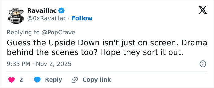 Screenshot of a tweet discussing Millie Bobby Brown reportedly accusing David Harbour of bullying on Stranger Things set.