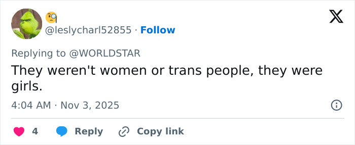 Screenshot of a tweet discussing Gracie Bon&rsquo;s revelation about what she saw at Drake&rsquo;s party involving women and trans topics.