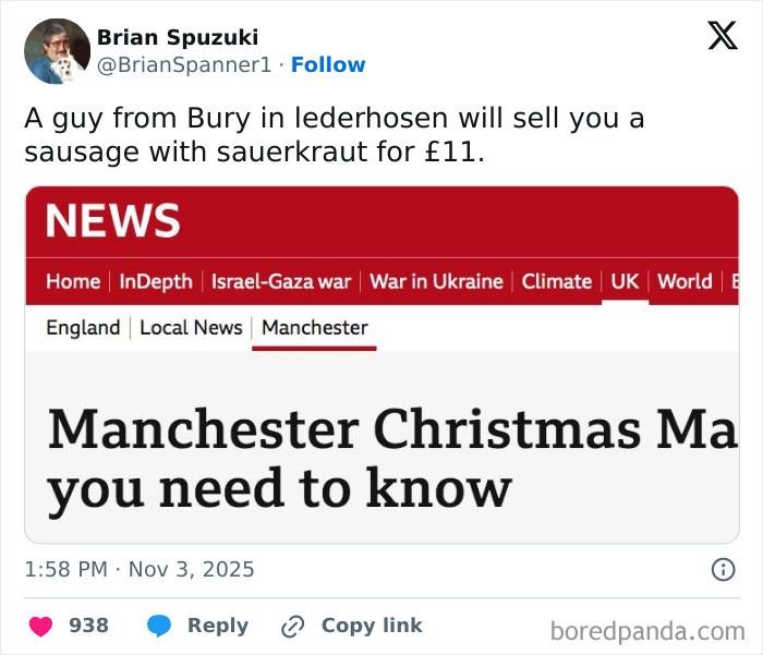 Tweet about a humorous post on X mentioning a guy selling sausage with sauerkraut, related to hilarious and relatable X posts.