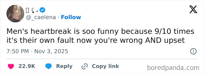 Screenshot of a tweet highlighting savage women roasting men online with humorous and sharp commentary.