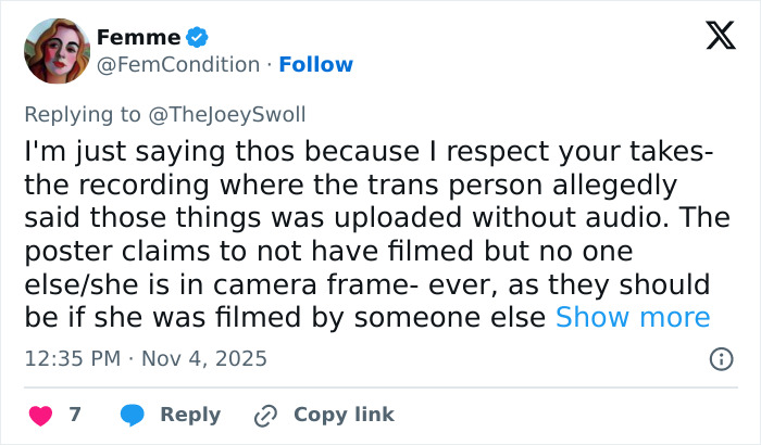 Screenshot of a Twitter reply discussing the Gold's Gym trans locker controversy and Joey Swoll's opinion sparking mass fury. Screenshot of a Twitter reply discussing the Gold's Gym trans locker controversy and Joey Swoll's opinion sparking mass fury.