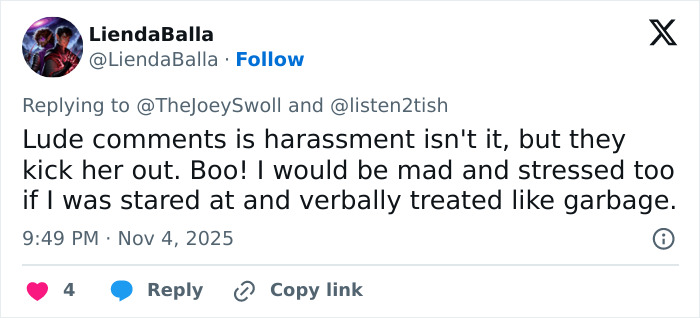Screenshot of a tweet responding to Joey Swoll’s comments on Gold’s Gym trans locker controversy, sparking intense debate. Screenshot of a tweet responding to Joey Swoll’s comments on Gold’s Gym trans locker controversy, sparking intense debate.