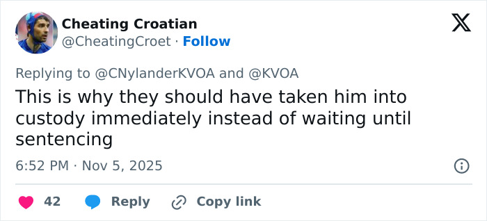 Twitter reply discussing custody concerns about dad who fatally left 2-year-old daughter in car ahead of sentencing. Twitter reply discussing custody concerns about dad who fatally left 2-year-old daughter in car ahead of sentencing.