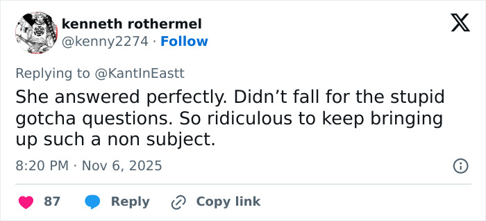 Screenshot of a tweet reacting to Sydney Sweeney's controversial jeans scandal comments sparking online fury.