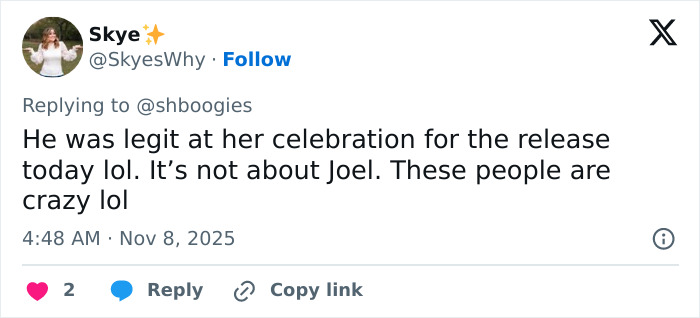 Tweet comment from Skye about Hilary Duff&rsquo;s new song sparking outrage over her 2000s age-gap relationship with Joel Madden.