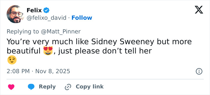 Screenshot of a tweet referencing Sydney Sweeney elevator tweet, sparking a flood of hilarious memes online.