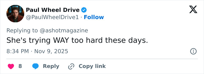 Screenshot of a tweet criticizing Millie Bobby Brown, related to natural breasts and reactions to her low-cut dress.