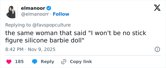 Screenshot of a tweet reacting to Meghan Trainor&rsquo;s new look, highlighting fan responses about her bass change.